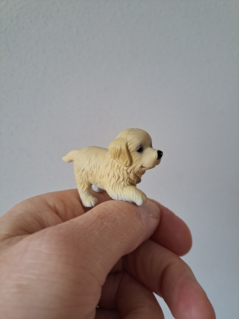 Golden Retriever pup hond, rubber 6.5x2.5x3cm, Ophalen of Verzenden, Zo goed als nieuw