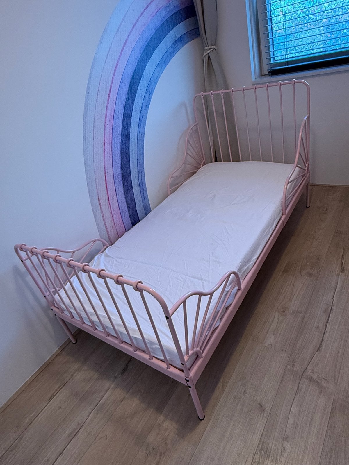 IKEA Minnen meegroeibed kinderbed roze, Ophalen, Gebruikt, 70 tot 85 cm, Matras