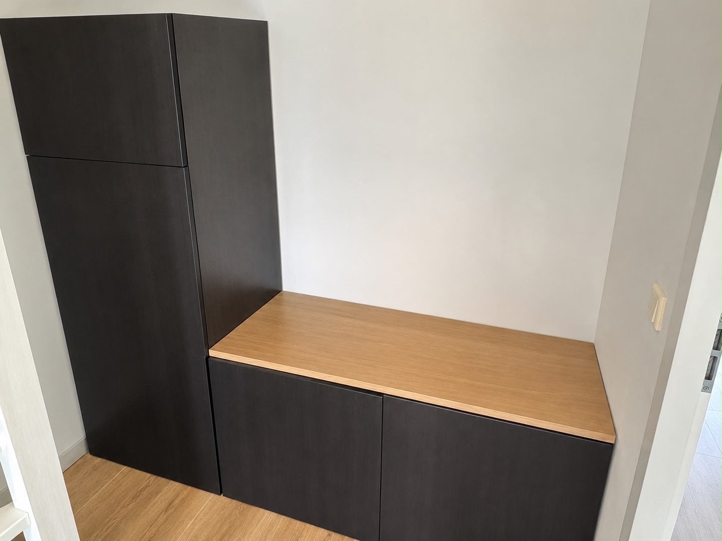 Besta basis element met Lappviken deurtjes zwart bruin, Ophalen, Gebruikt, 100 tot 150 cm, 200 cm of meer