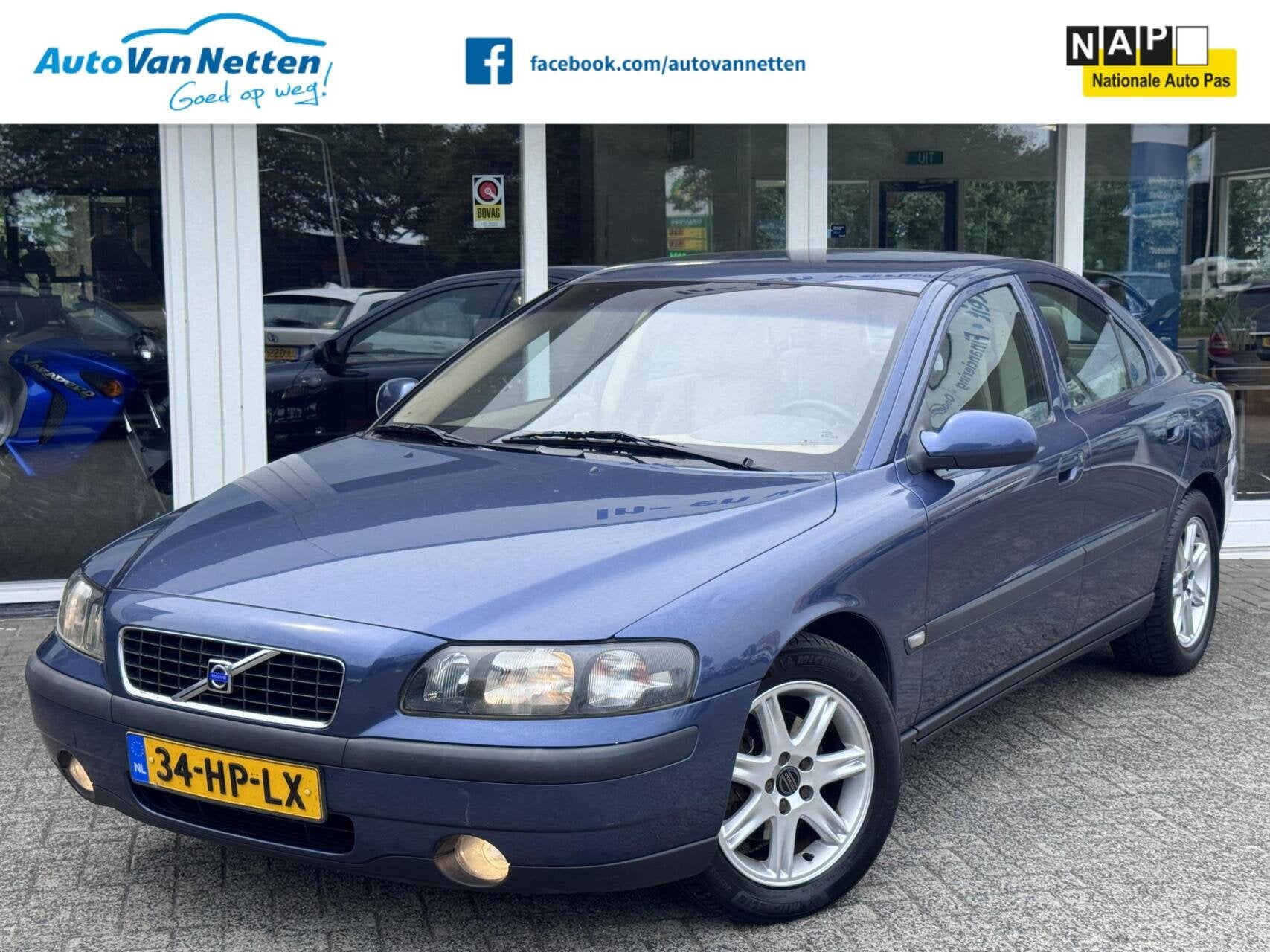 Volvo S60 2.4 5 cilinder 170pk,Edition,Leder,clima,cruise,tr, Voorwielaandrijving, Gebruikt, Beige, Blauw