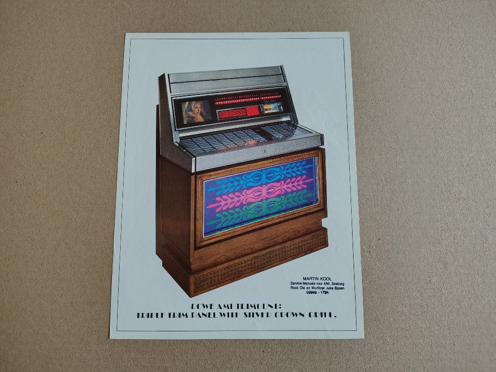 Flyer: Rowe-AMi MM4 (1970) jukebox, Ophalen of Verzenden, Gebruikt, 1950 tot 1960, Seeburg