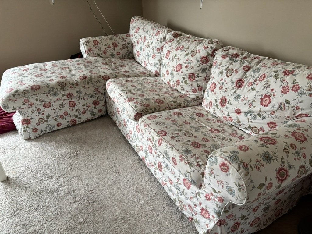 IKEA EKTORP 2 seat sofa plus chaise - good condition, Ophalen, 250 tot 300 cm, Gebruikt, Driepersoons