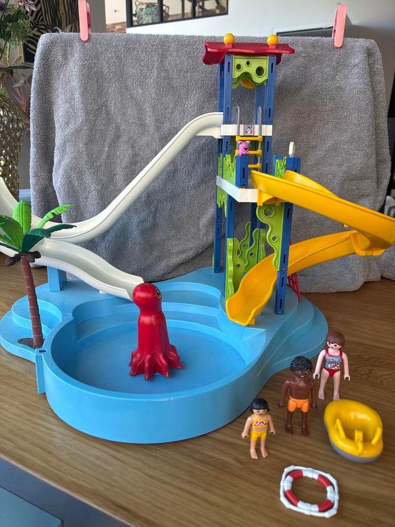 PLAYMOBIL Waterpark met glijbanen en figuren 6669, Ophalen of Verzenden, Gebruikt, Overige typen