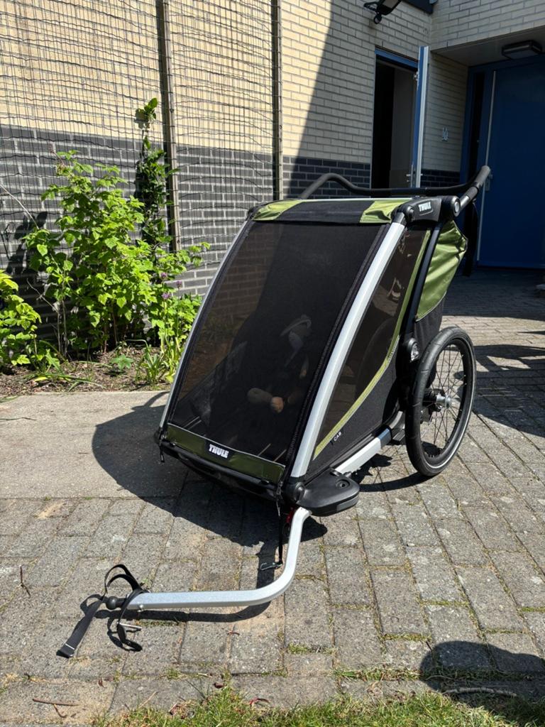 Thule Chariot Cab 2 fietskar met infant sling en joggingkit, Fietsen en Brommers, Fietsaccessoires | Aanhangers en Karren, Ophalen
