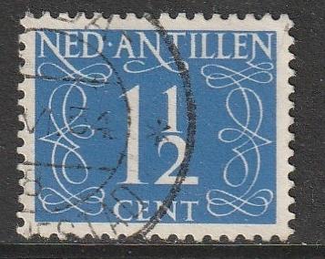 Antillen 1950 212 Cijfer 1,5c, Gest, Ophalen of Verzenden, Gestempeld