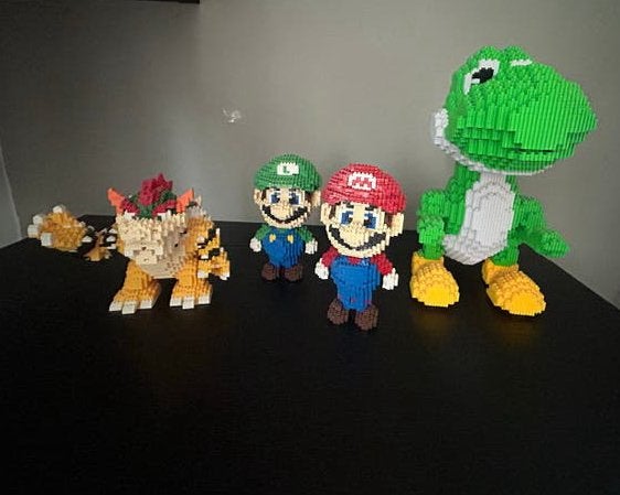 Nanobricks Super Mario Figuren Set: Mario, Luigi, Yoshi, Bow, Ophalen, Zo goed als nieuw, Overige merken