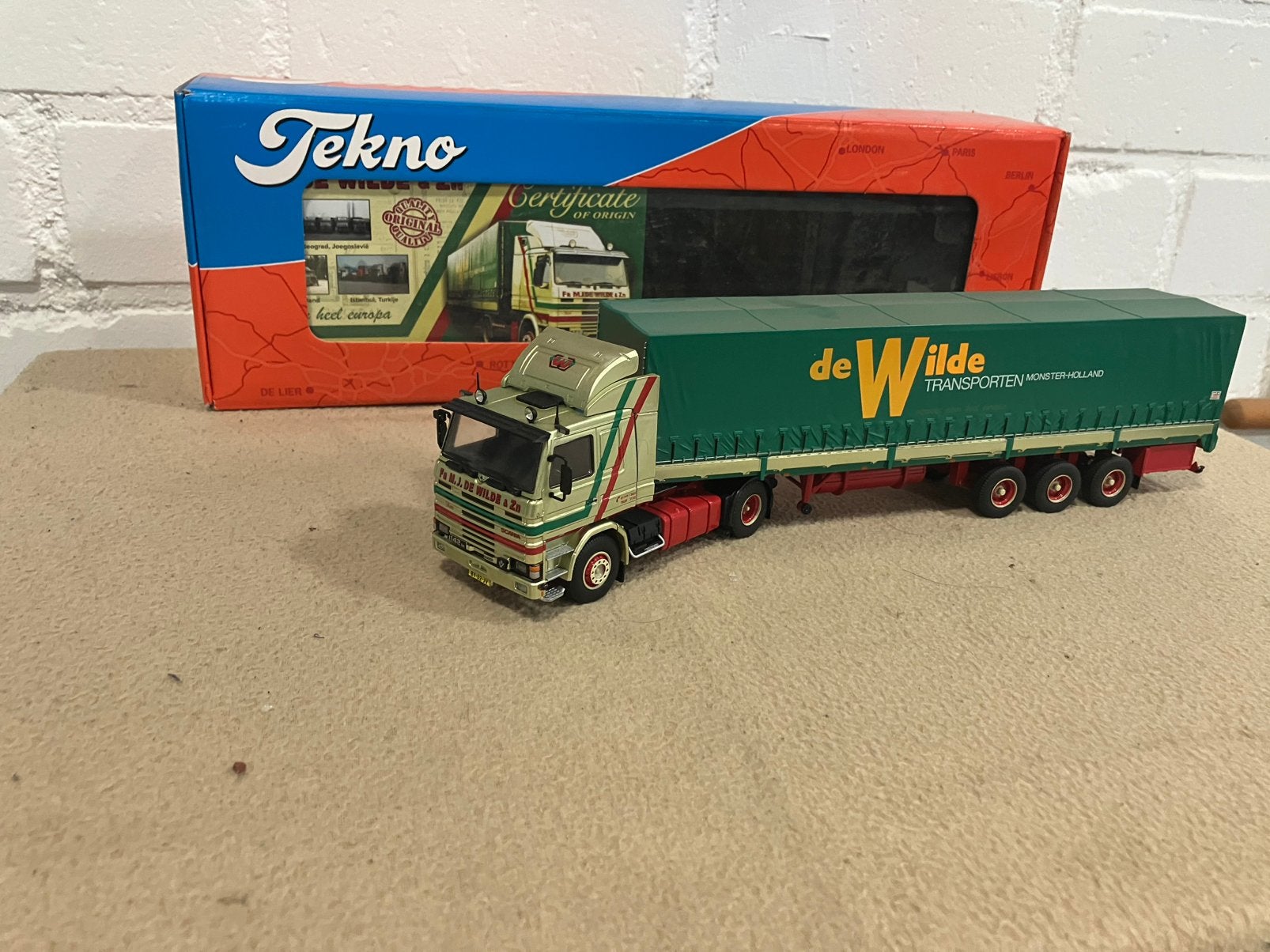 Tekno Scania De Wilde, Hobby en Vrije tijd, Modelauto's | 1:50, Verzenden, Zo goed als nieuw, Bus of Vrachtwagen, Tekno
