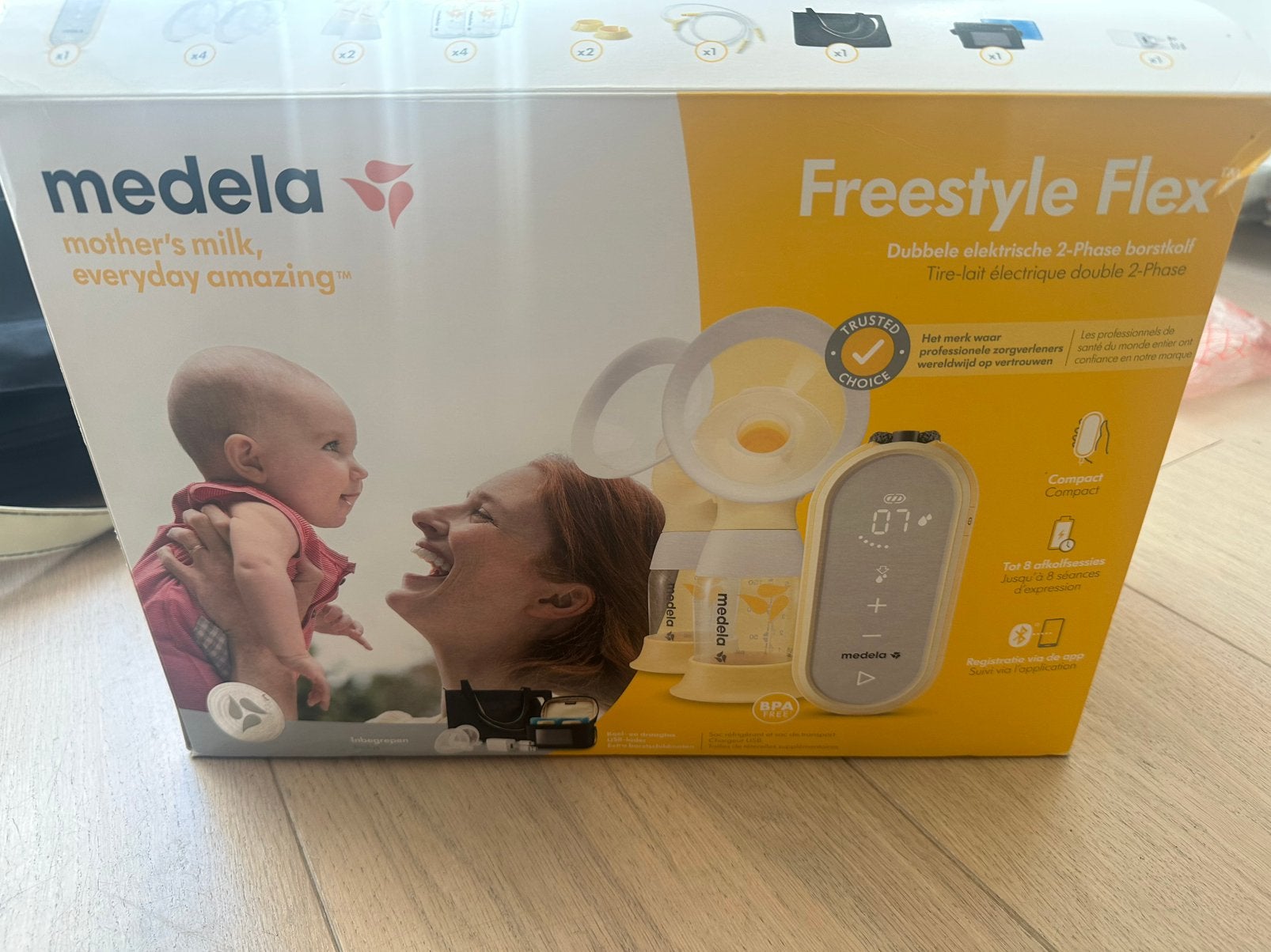 Medela freestyle flex + Medela Harmony handkolf + toebehoren, Ophalen, Gebruikt, 250 meter of meer