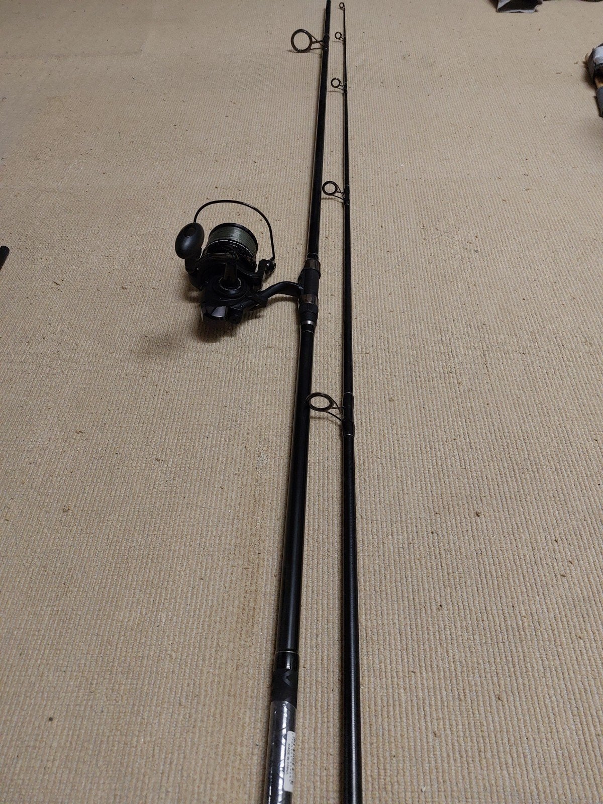 Complete karper/big game hengel met molen  Zo goed als nieuw, Ophalen, Zo goed als nieuw, Complete hengel