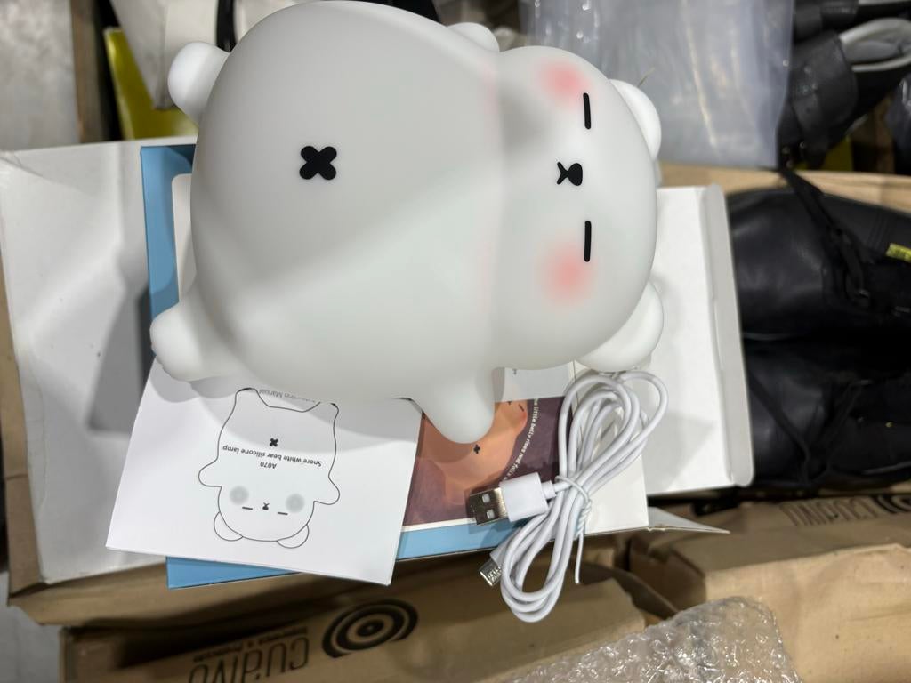Snoezige Snore White Bear Siliconen Nachtlampje, Verzenden, ., Nieuw, .