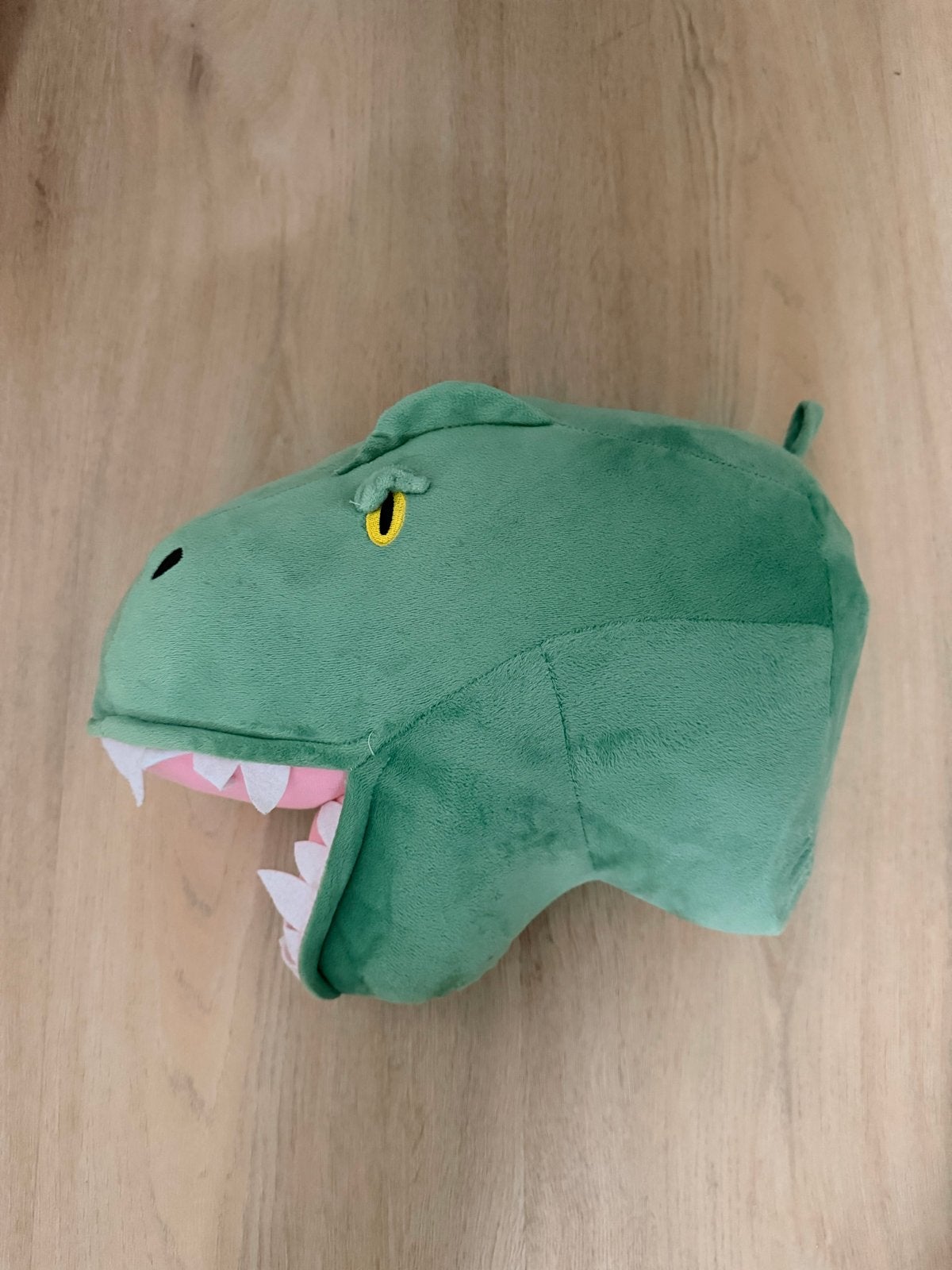 Pluchen dinosaurushoofd voor aan de muur, Groen, Overige merken, Ophalen of Verzenden, Zo goed als nieuw