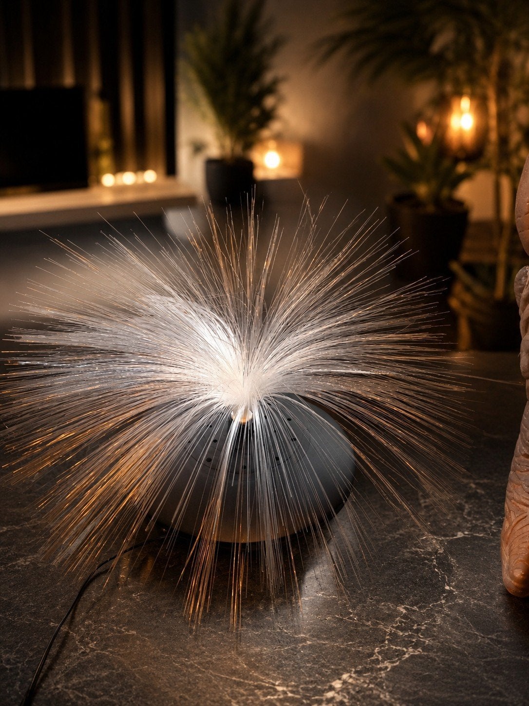 Vintage fiberoptische sfeerlamp – compleet en werkend, Ophalen, Overige merken, Gebruikt, Kunststof