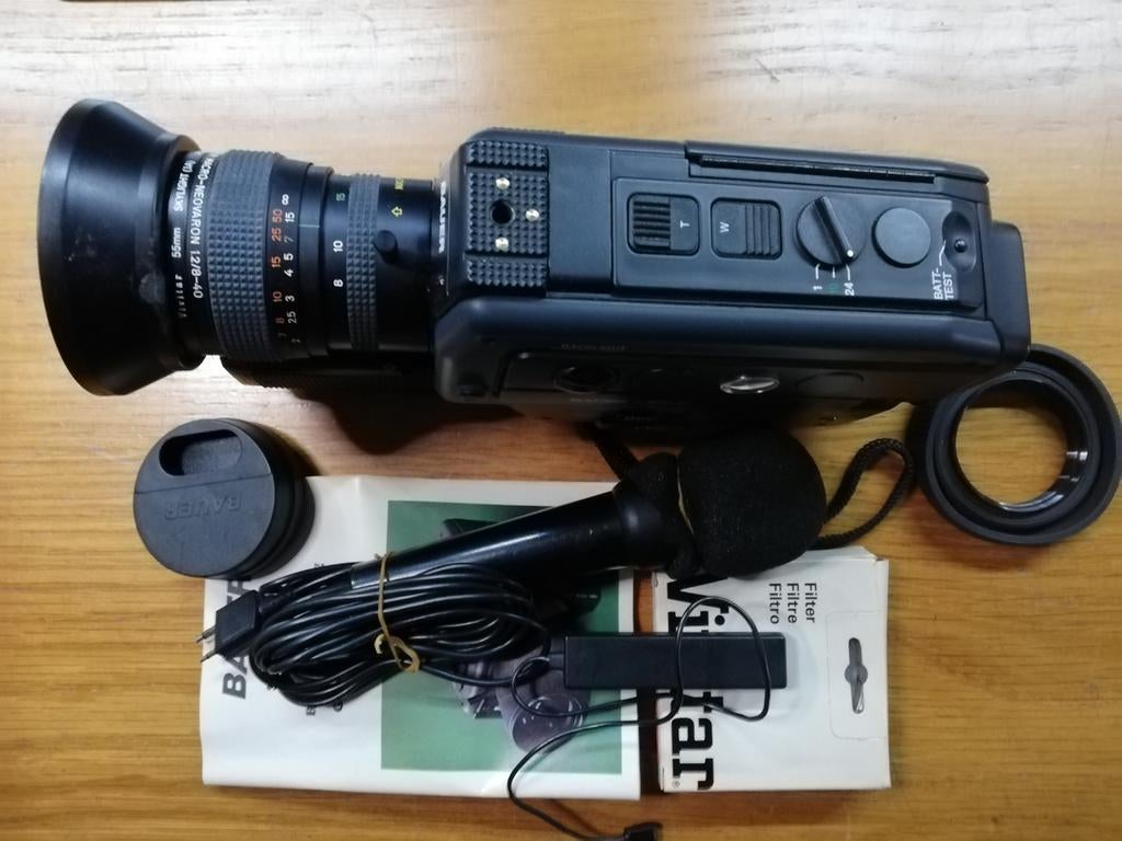 Bauer filmcamera met Vivitar lens en microfoon, Ophalen of Verzenden