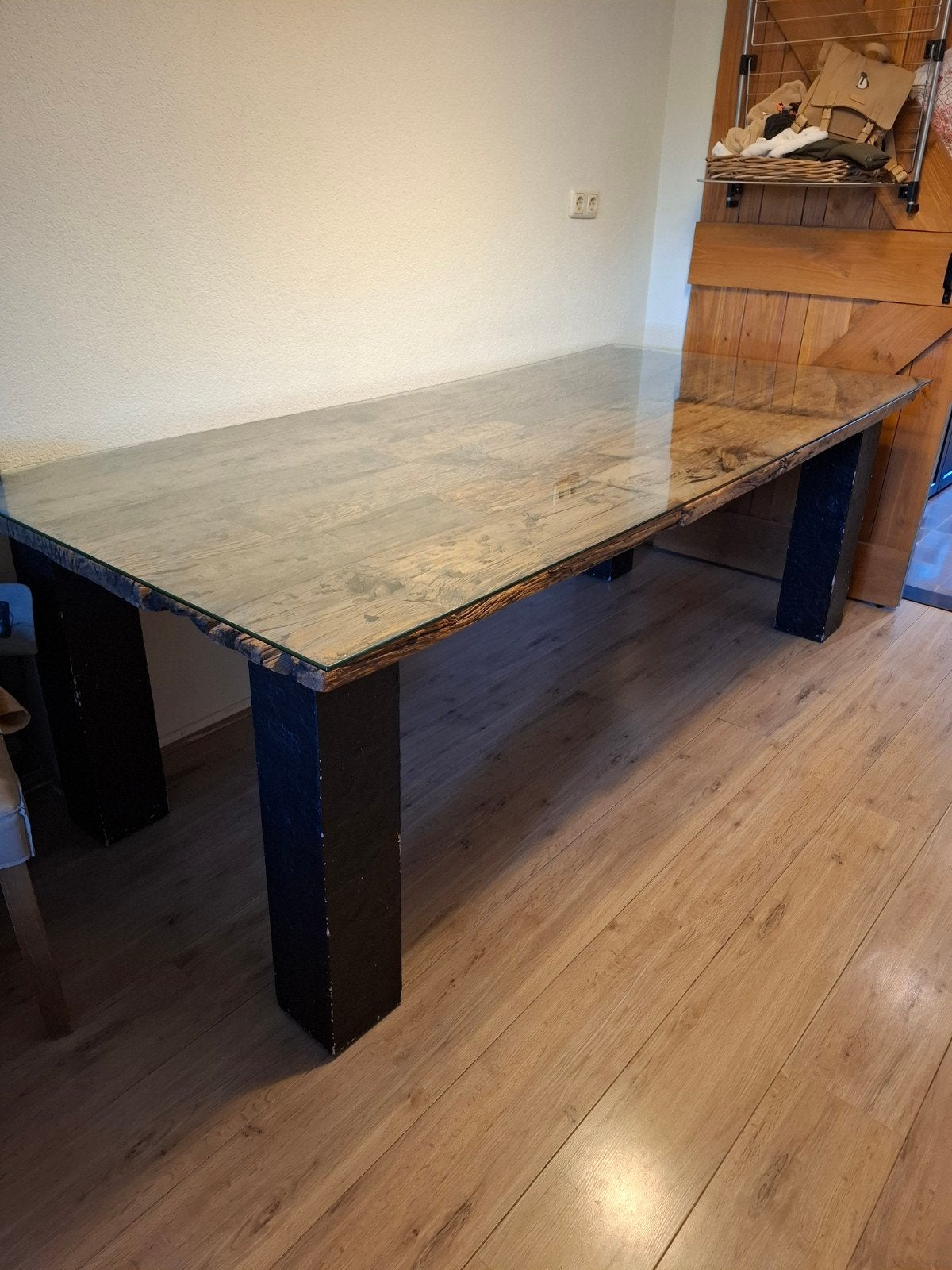 Moet nu weg! Grote eettafel wrakhout, oud hout, driftwood, Huis en Inrichting, Tafels | Eettafels, Gebruikt, 100 tot 150 cm, 200 cm of meer