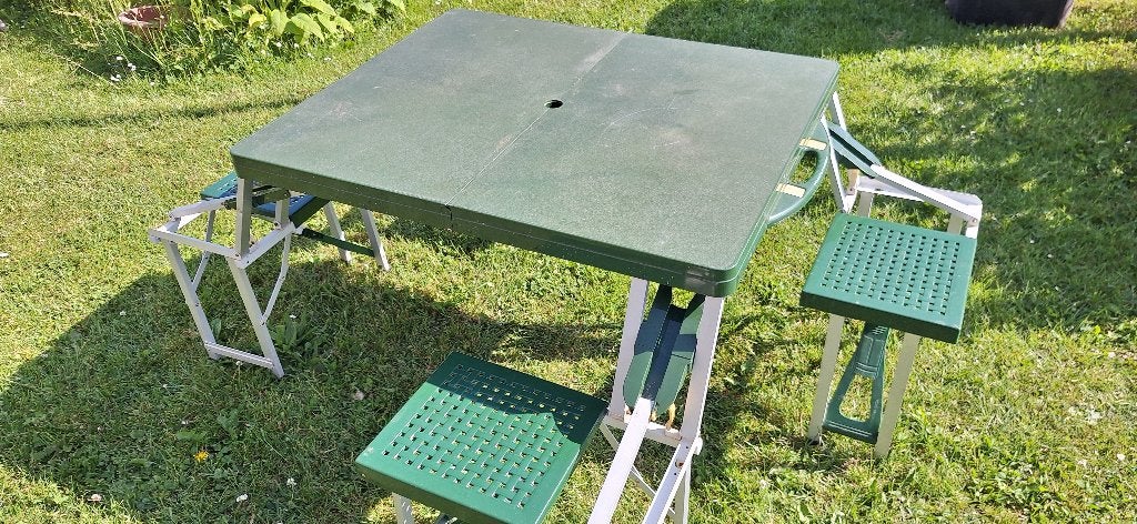 picknicktafel groen, Ophalen, Gebruikt, Rechthoekig, Overige materialen