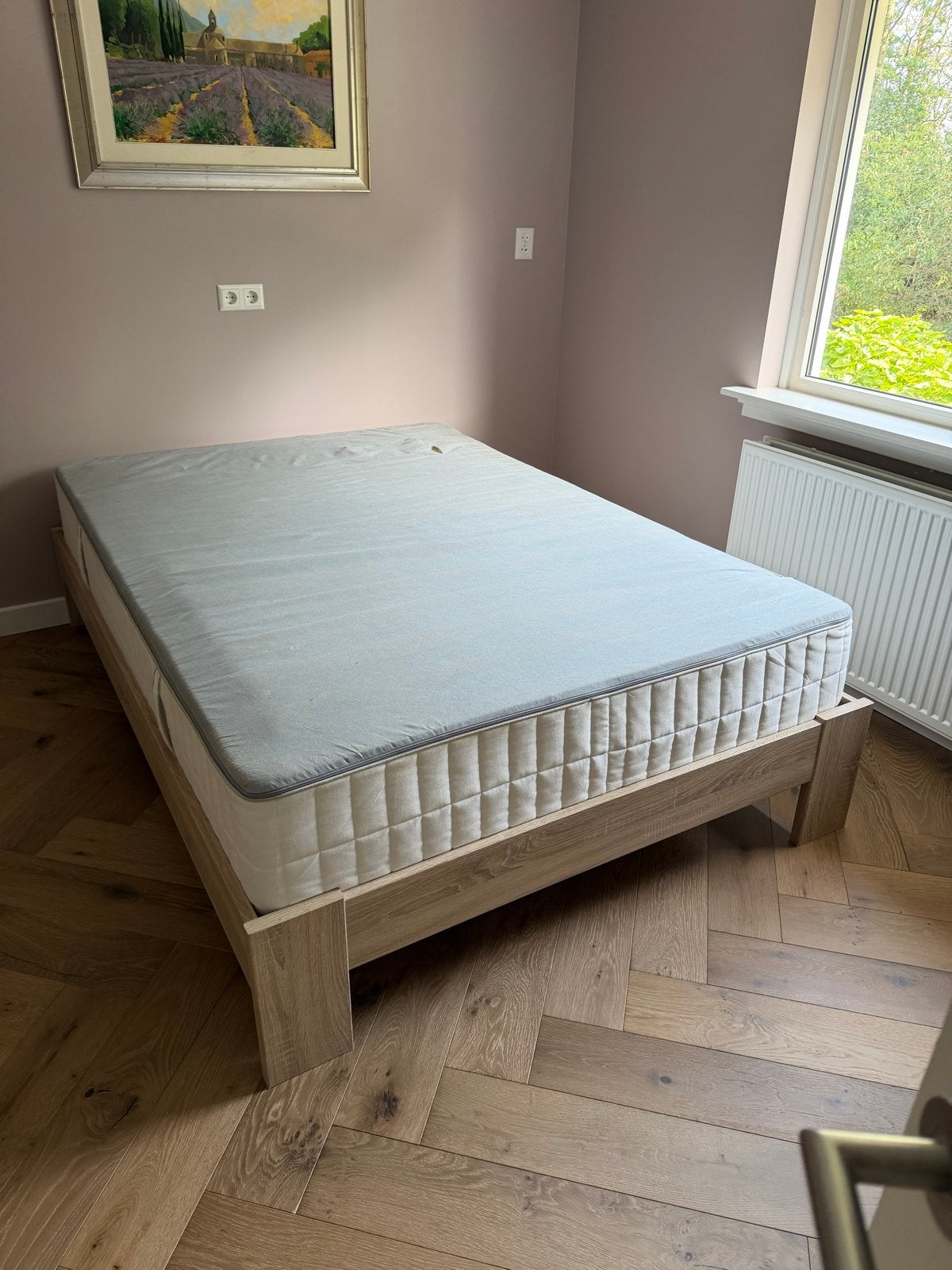 140 x 200 Tweepersoonsbed met lattenbodem en matras, Ophalen, Gebruikt, Overige kleuren, Tweepersoons