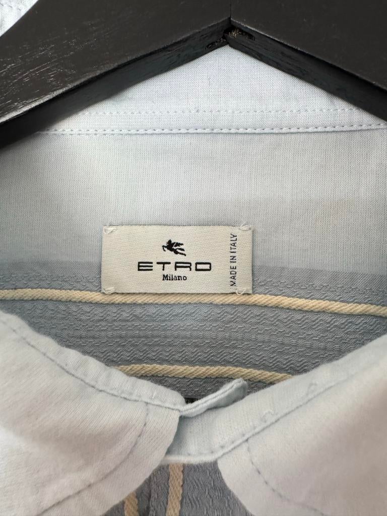 Etro Shirt - Maat Large zo goed als nieuw, Kleding | Heren, Overhemden, Ophalen of Verzenden, Zo goed als nieuw, Blauw, Halswijdte 41/42 (L)