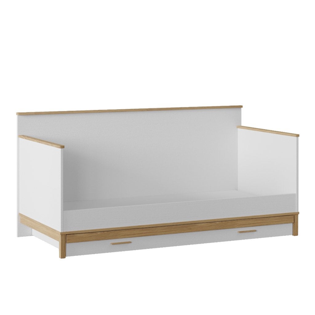 Etto kajuitbed/bedbank - 90x200 - Wit/eikenkleur, Niet ingevuld, Niet ingevuld, Niet ingevuld