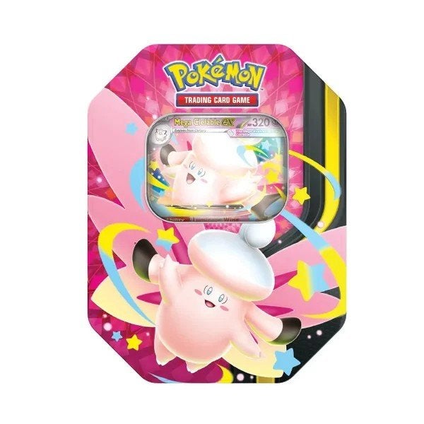 pokemon MoonLit Tin Mega Clefable EX, Ophalen of Verzenden, Nieuw, Booster, Foil