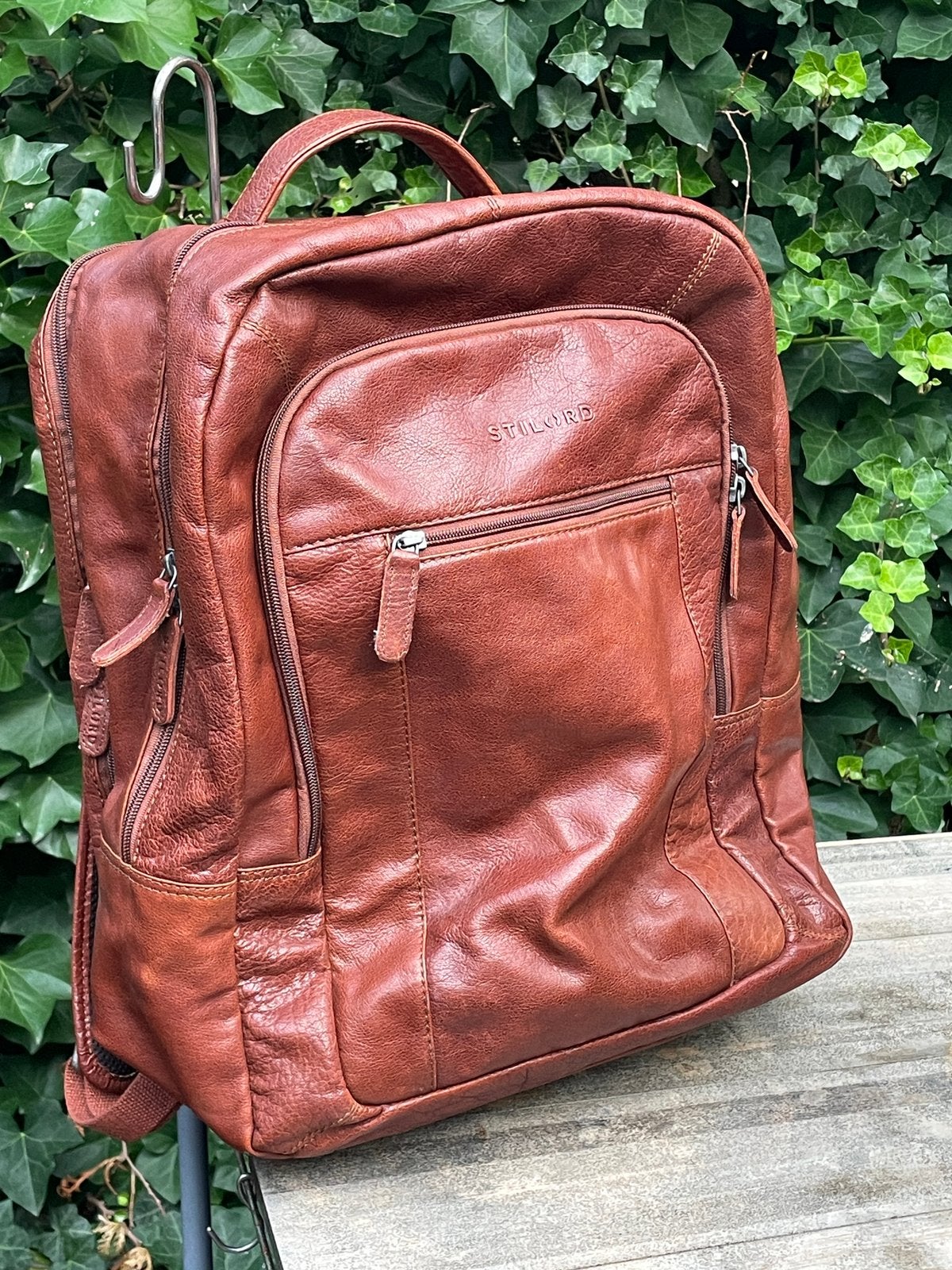 STILORD ‘Erikson’ XL Leren Rugzak – Nieuw | 17” Laptop, 40 tot 60 cm, 30 cm of meer, Bruin, Nieuw