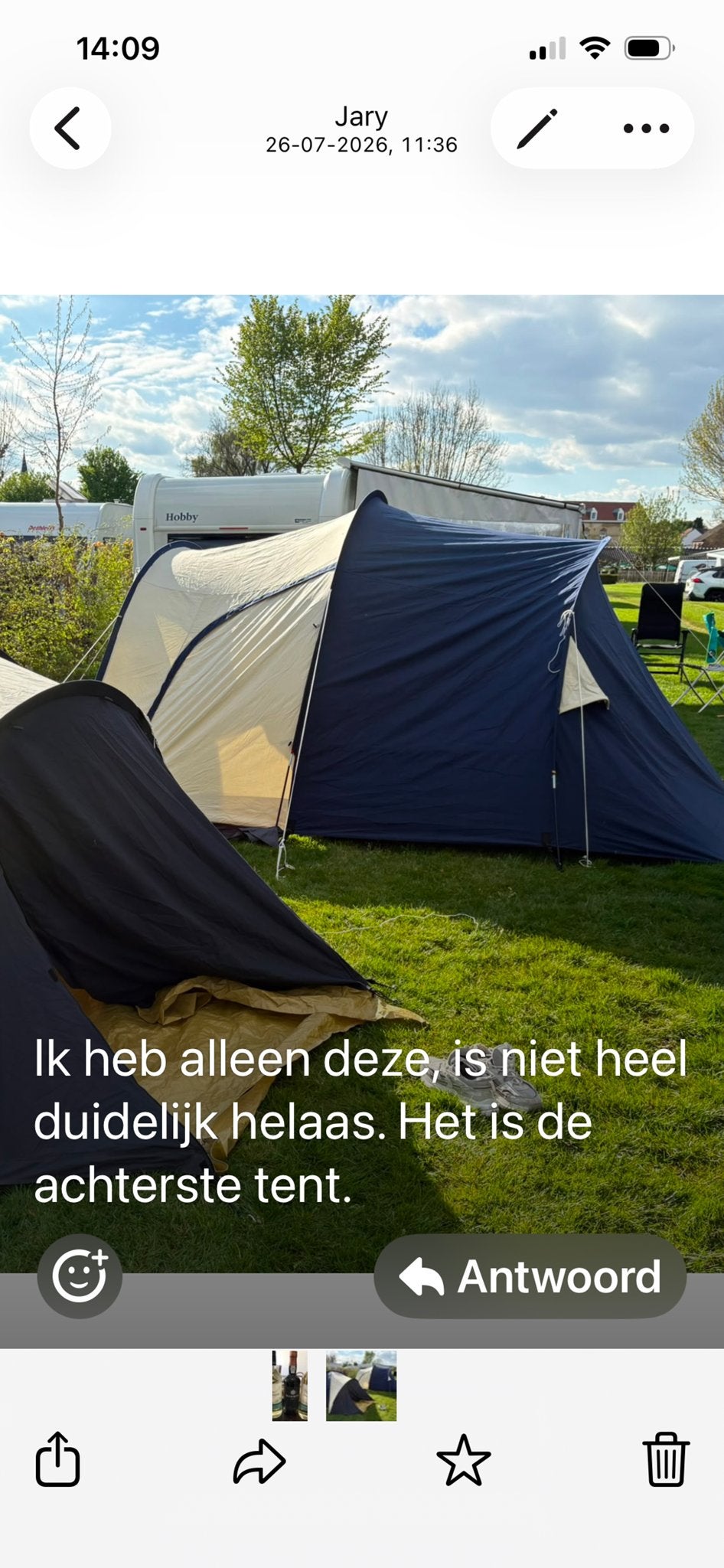 Comp. 2persoons kampeeruitrusting & Tunneltent z.g.n.w., Ophalen, Zo goed als nieuw, Tot en met 3