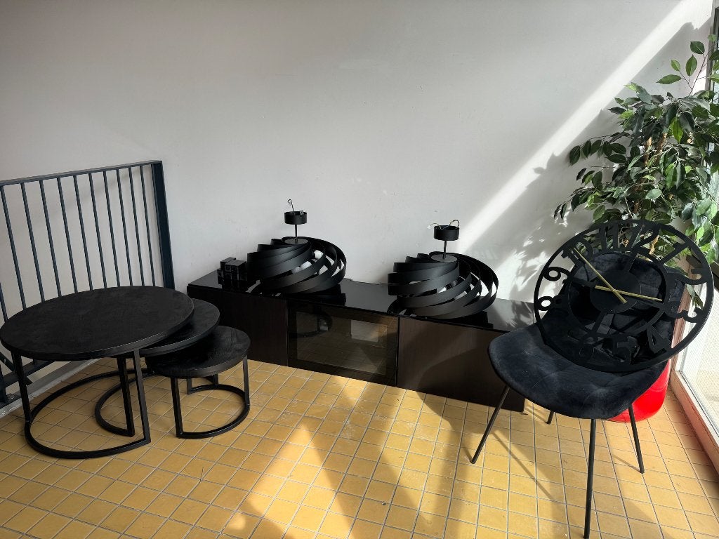 Complete set: TV-meubel, Design Lampen en Salontafels, Ophalen, Hout, Modern, Gebruikt