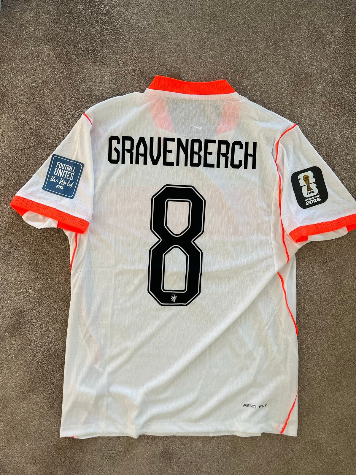 Oranje uitshirt WK 2022 Gravenberch #8 Maat L Nieuw, Maat L, Ophalen of Verzenden, Nieuw, Shirt