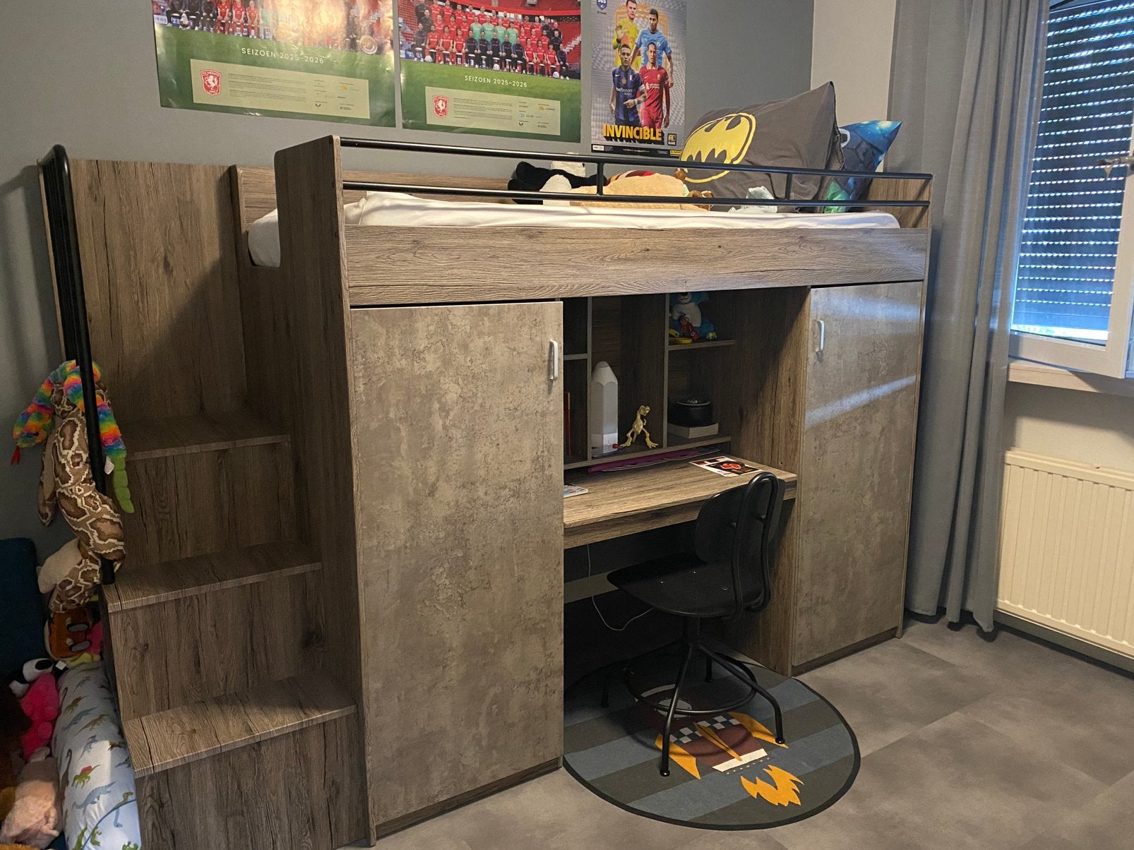 Hoogslaper met bureau en kasten, Ophalen, Zo goed als nieuw, Hoogslaper