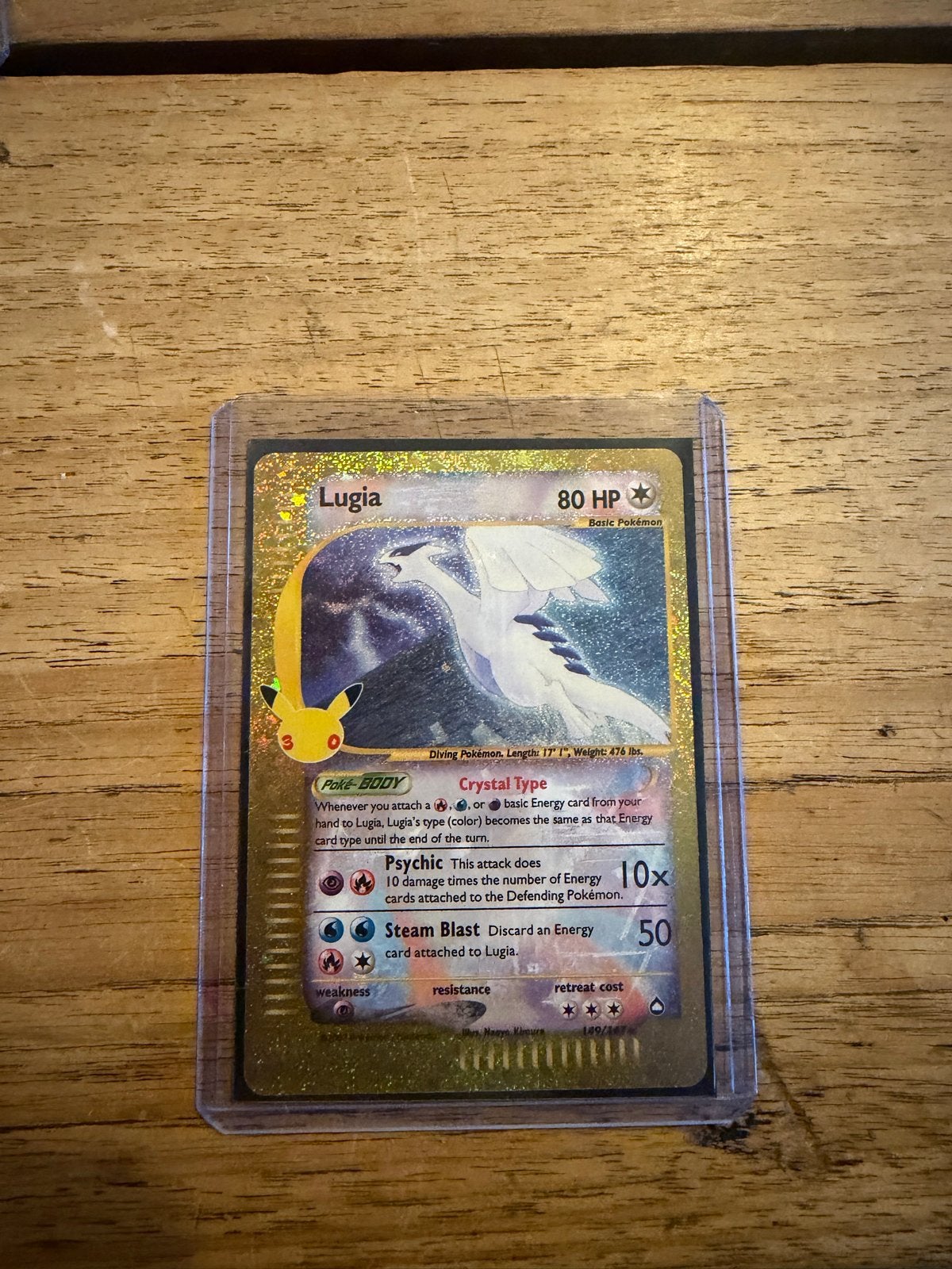 Lugia Pokémon Kaart - 30th Anniversary Editie, Ophalen of Verzenden, Zo goed als nieuw, Losse kaart, Foil