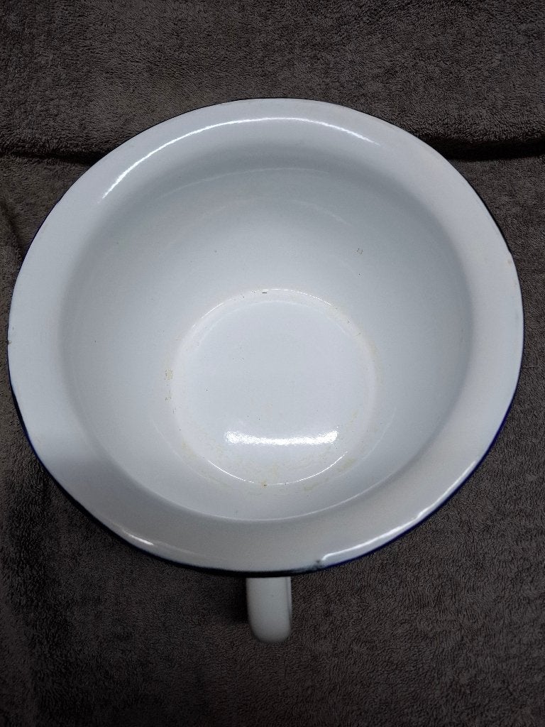 Vintage geëmailleerde po met handvat - MOK, Ophalen of Verzenden