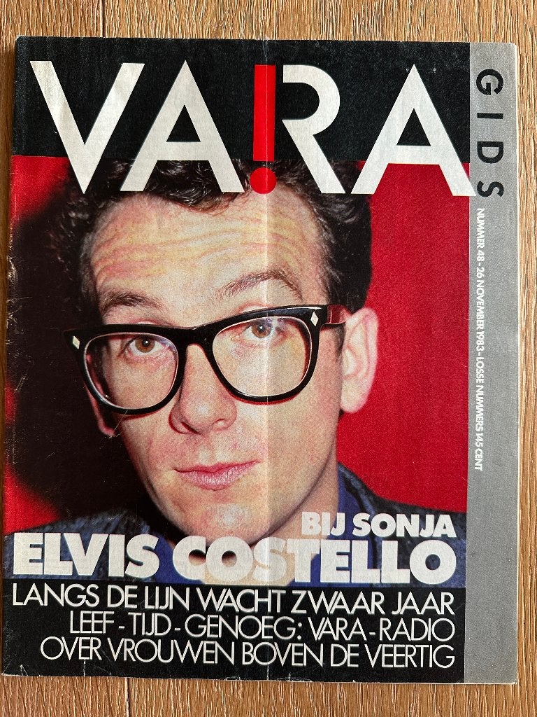 VARA Gids 26 nov 1983 Elvis Costello Langs de Lijn The Dutch, Ophalen of Verzenden, Gelezen, Muziek, Film of Tv