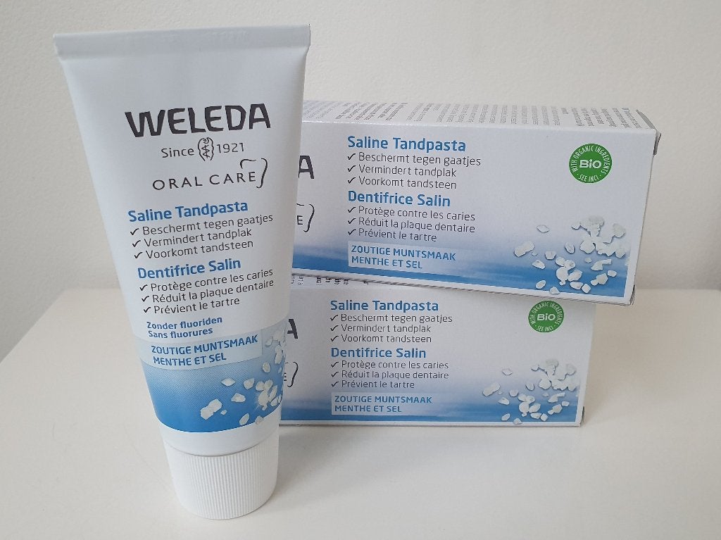 2x Weleda Saline tandpasta, €8 incl verzenden, Sieraden, Tassen en Uiterlijk, Uiterlijk | Mondverzorging, Verzenden, Nieuw, Tandpasta