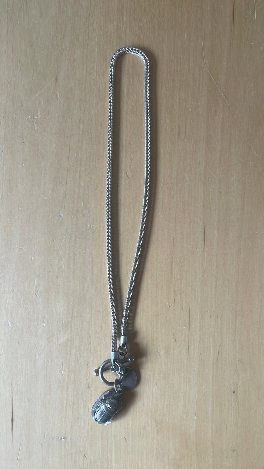 Ketting met egyptisch kever., Ophalen of Verzenden, Zo goed als nieuw, Zilver, Overige materialen