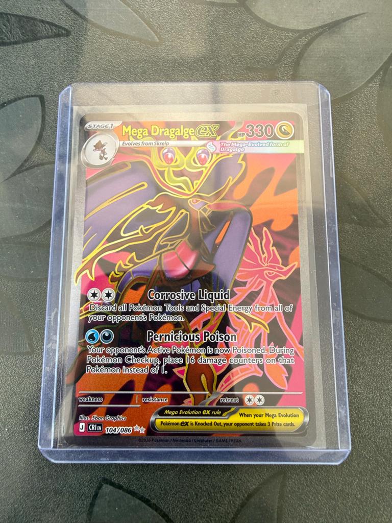 Mega Dragalge EX 104/086 Pokémon Kaart, Ophalen, Zo goed als nieuw, Losse kaart, Foil