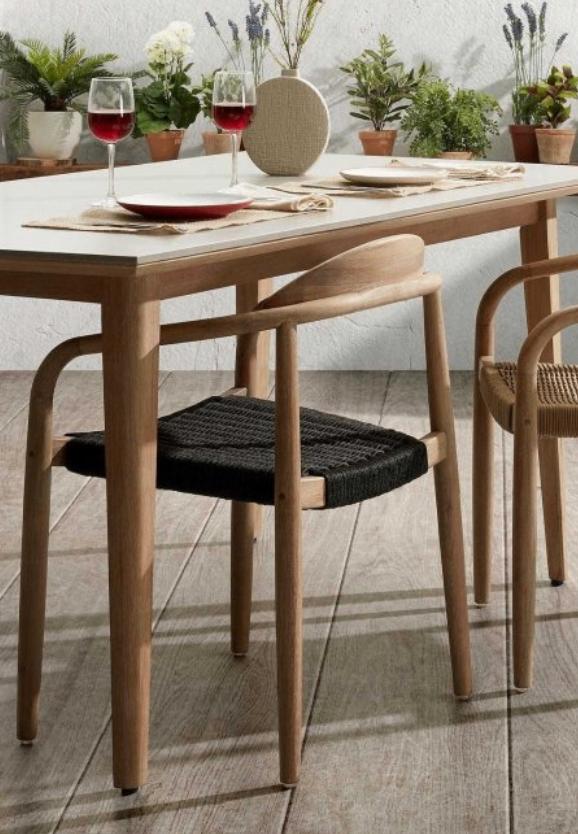 Kave Home Nina eetkamerstoel accacia zwart €265 p stuk nu, Twee, Kave Home, Zwart, Kave Home