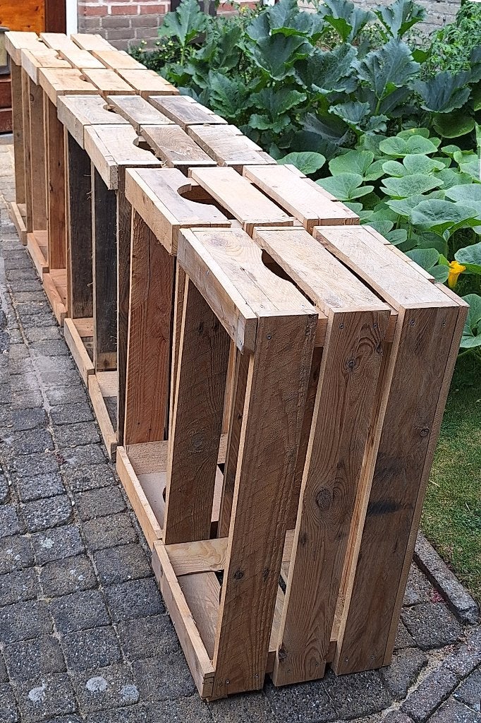7 Houten kratten / fruitkisten, Ophalen, 50 tot 75 cm, Minder dan 35 cm, Zo goed als nieuw