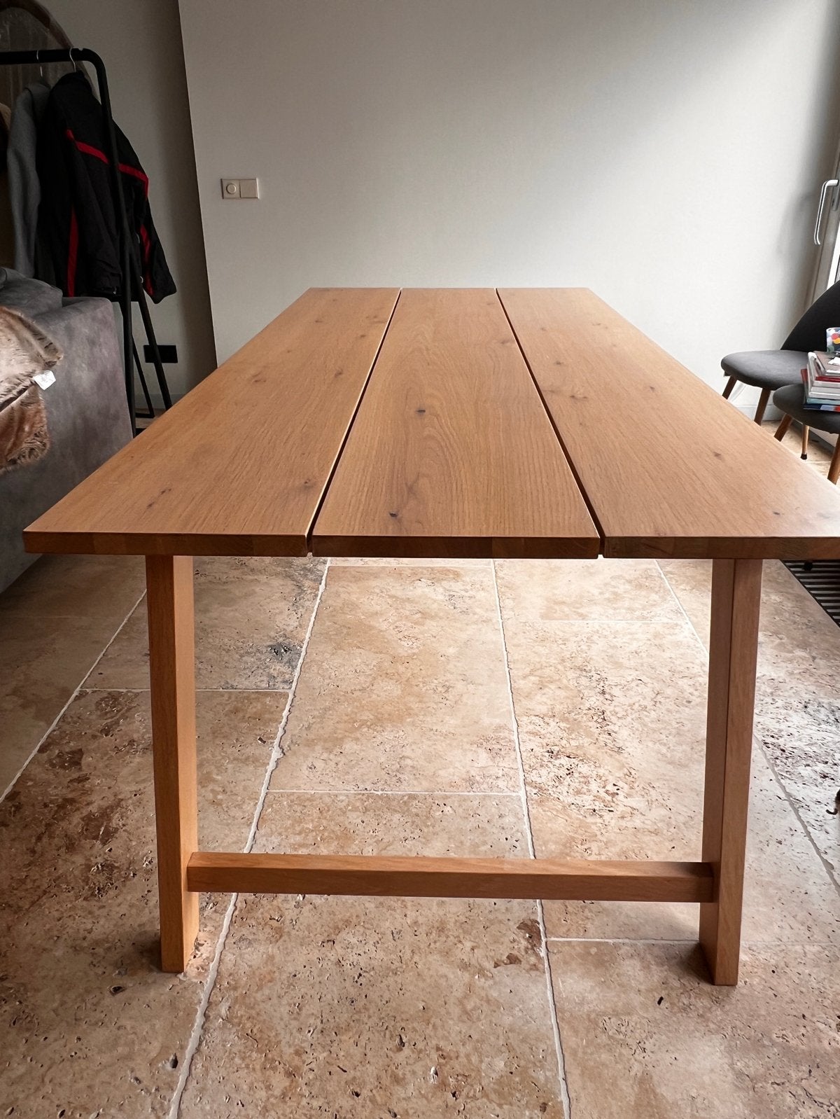 JYSK Eikenhout Gadeskov eettafel 90x200 cm, Ophalen, Gebruikt, Eikenhout, 50 tot 100 cm