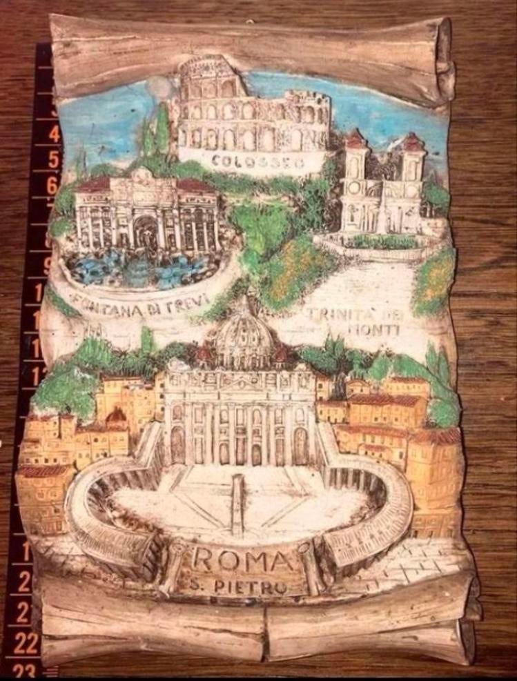 Roma St.Pietro, mooi wandbord, made in Italy, Antiek en Kunst, Antiek | Religie, Ophalen of Verzenden