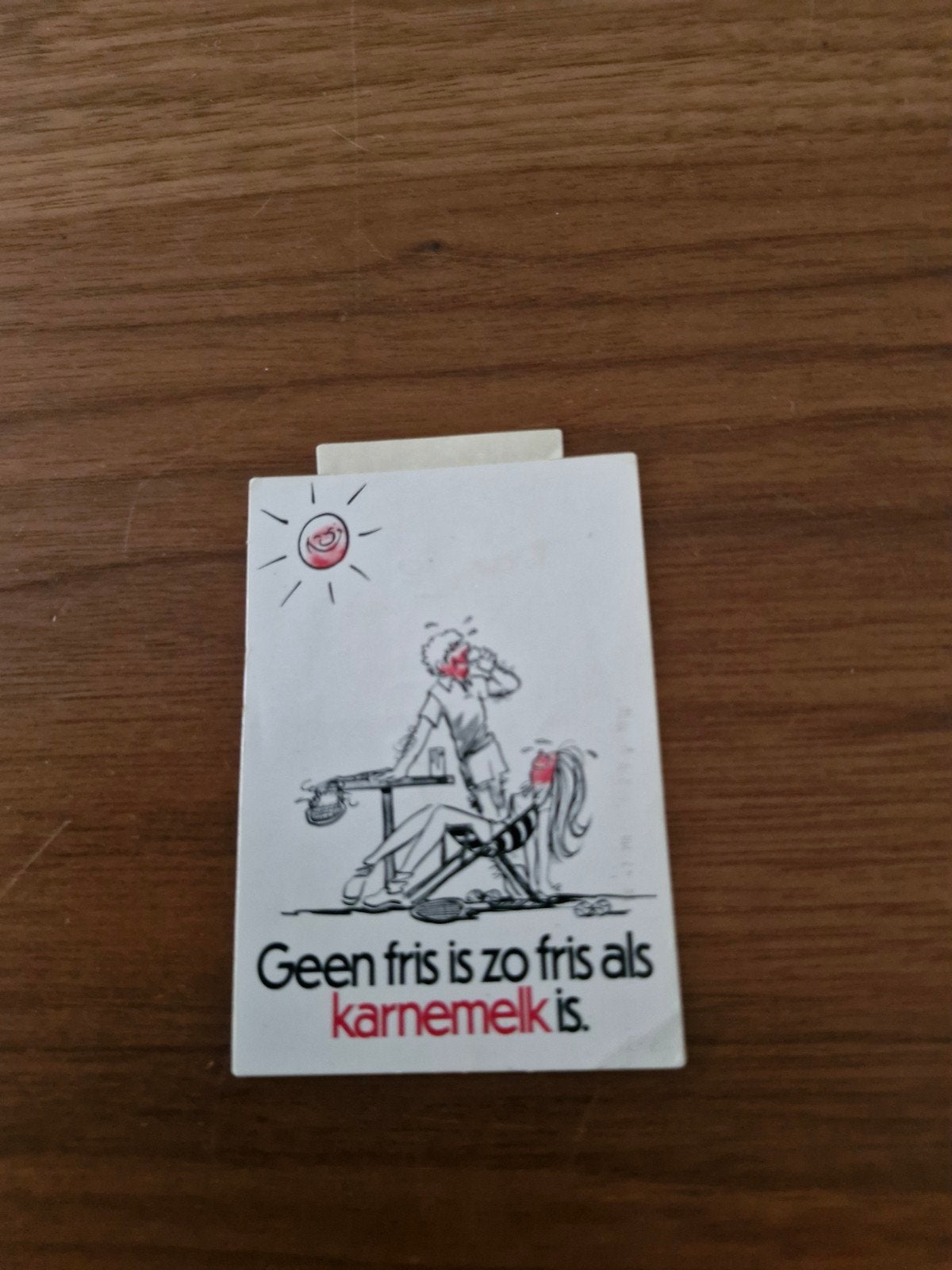 786 Vintage reclamekaartje karnemelk 8,5 x 5,5 cm, Ophalen of Verzenden