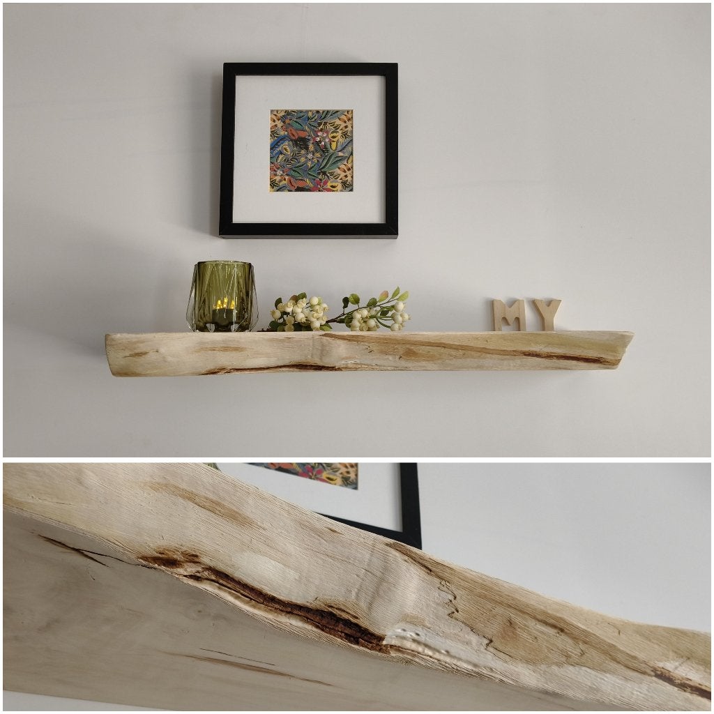 Wandplank zwevend massief kastanje + montagepennen 59cm #286, Houtatelier M.Y., Info@myhoutatelier.nl, Nieuw, Ophalen of Verzenden