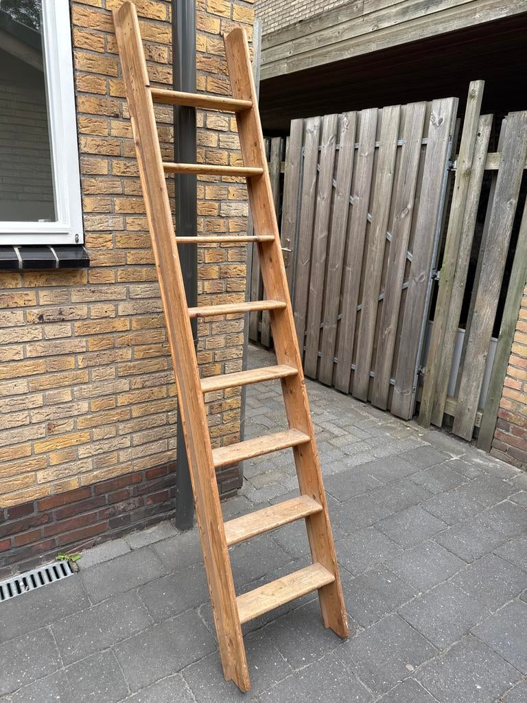 Stevige houten ladder - voor klusjes of sier, Tuin en Terras, Ophalen, Gebruikt