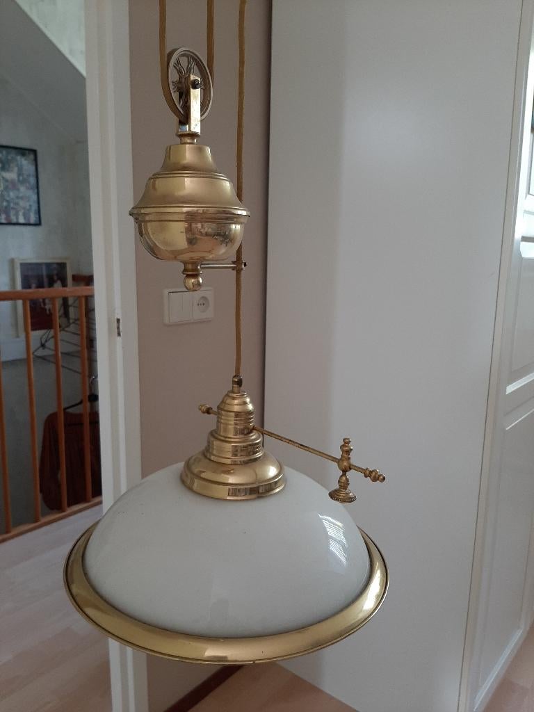nostalgische lamp, Huis en Inrichting, Lampen | Hanglampen, Ophalen of Verzenden, Zo goed als nieuw, Glas