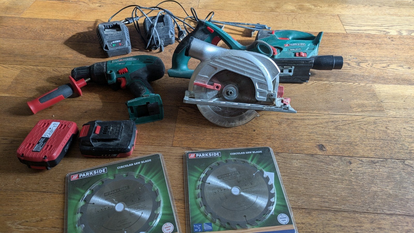 Parkside Accu gereedschap met Accu's en Laders, Ophalen of Verzenden, Gebruikt, Minder dan 400 watt, Overige typen