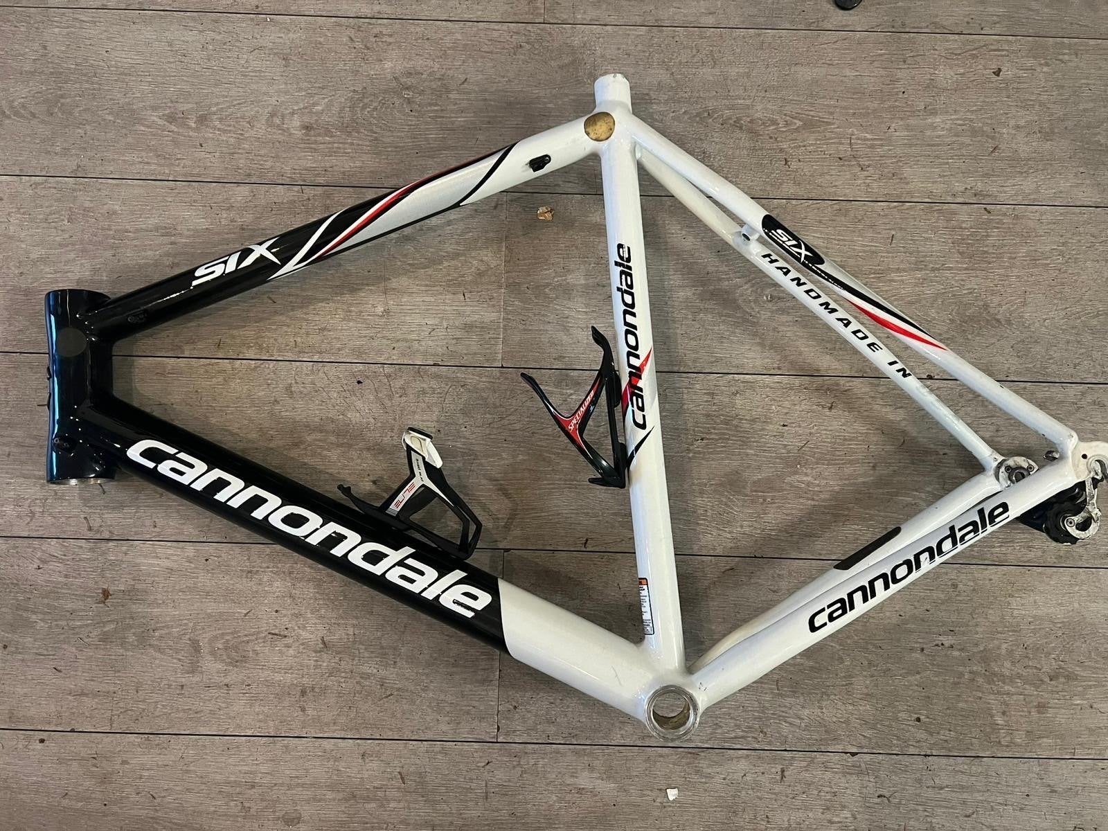 Nette Cannondale Six racefiets frame - wit/zwart Carbon, Fietsen en Brommers, Frame, Ophalen of Verzenden, Zo goed als nieuw, Racefiets