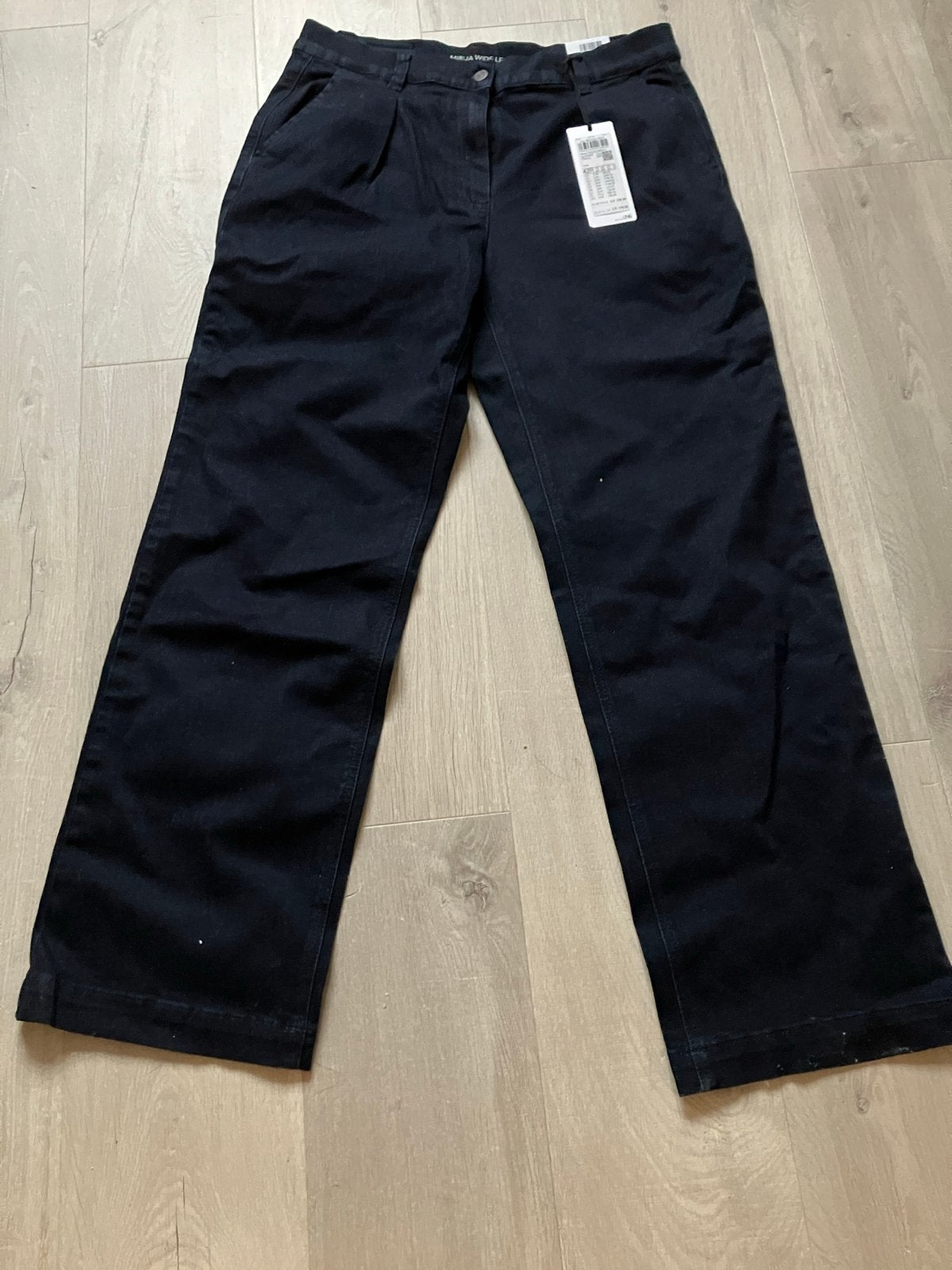 MIRJA WIDE LEG Broek - donkerblauw - Maat 42R, Kleding | Dames, Ophalen of Verzenden, Nieuw, Zwart