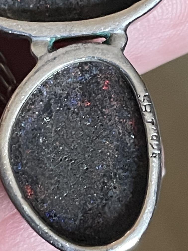 Zilveren vintageketting met hanger matrix opaal, Met hanger, Ophalen of Verzenden, Zo goed als nieuw, Nvt
