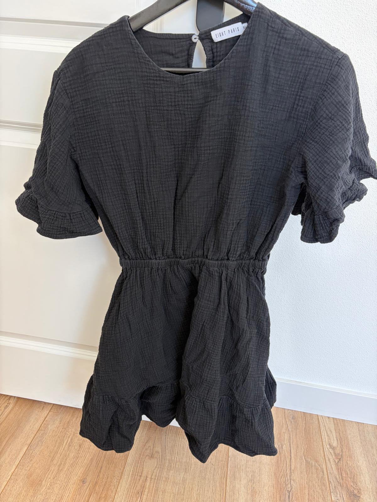 Mousseline stof jurkje van Eight paris Maat M Zwart, Kleding | Dames, Jurken, Ophalen of Verzenden, Zo goed als nieuw, Maat 38/40 (M)