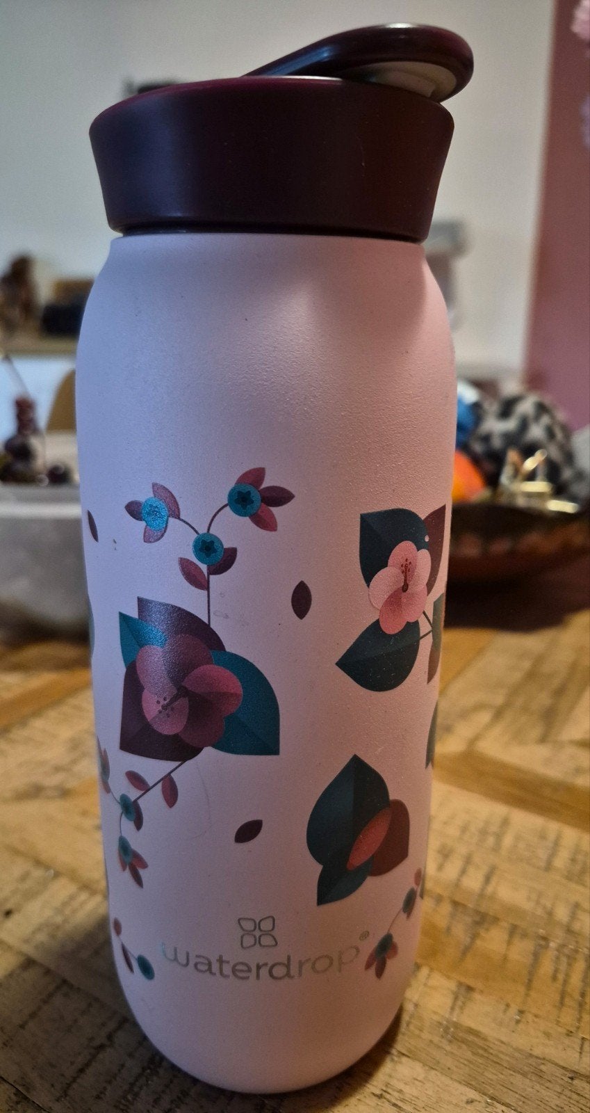 Waterdrop thermosfles 600ml, Overige typen, Nieuw, Ophalen of Verzenden, Roze