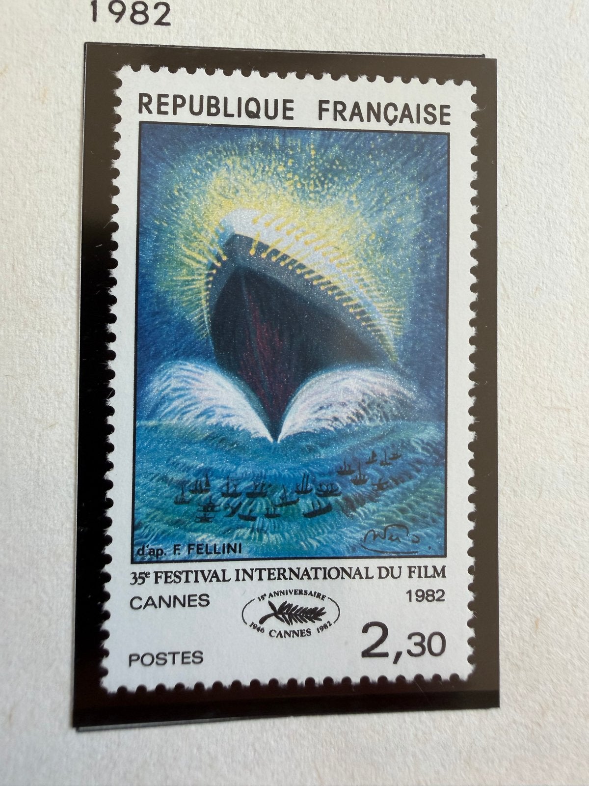 Franse postzegel 1982 - 35e Filmfestival Cannes, Ophalen of Verzenden, 1980 tot heden, Ongelopen, Frankrijk