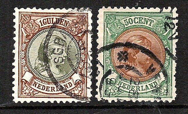 665 Nvph 45-46 Wilhelmina zegels 1893 gebruikt zie scans., Postzegels en Munten, Postzegels | Nederland, Ophalen of Verzenden